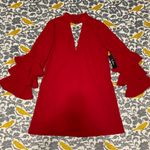 Lulus Lulu’s Red Button Collar Dress NWT Size S Photo 0