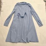 Lord & Taylor medium floral sequin collar belted shirt dress D1 1930 Blue Photo 4