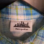 Metropolitan Blue and Yellow‎ Flannel Shirt Size Medium Size L Photo 2