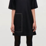COS  topstitched black wool/cashmere mod short sleeve dress size 2 Photo 0