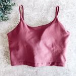 Boutique  Pink Cropped Spaghetti Strap Workout Top Size Small Photo 0