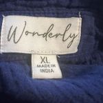 Wonderly  Women’s Top XL Gauzy Roll Tab Sleeves Button Down Photo 2