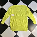 Free People NWT  Hot Tropics Neon Limelight V-Neck Sweater Oversized Lime Green L Photo 10