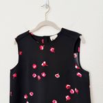 Kate Spade [ New York] Black Cherry Blossom Floral Print Sleeveless Blouse Sz 10 Photo 3