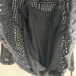 J.Crew Point Sur Black Eyelet Peplum Blouse Shirt Bow Ties Long Sleeve Size M Photo 4