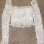 Tobi White Fringe Crop Top  Photo 0