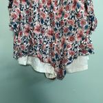 ASTR  the Label Cold Shoulder Pink Blue Floral Boho Summer Romper SZ S Photo 4
