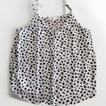 Mine Blouse Shirt Tank Black And White Medium Button‎ White Loose Fit Top Photo 0