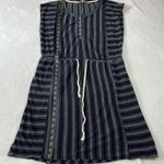 Lucky Brand Striped Cap Sleeve Tunic Shirt Dress Size Medium Tie Waist Nautical Photo 11