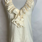 Ralph Lauren Lauren  Cream Ruffle Sleeveless Blouse Sz Small Photo 0