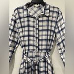 Umgee  Navy and White Checkered Dress Size L Photo 3