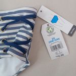 TT 2X Sailor Striped Grommet Mid Rise Bikini Swim Bottoms New Plus Blue Photo 5