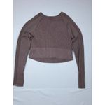 OFFLINE by Aerie Ribbed Long Sleeve Cropped Athletic Top Mauve LG Brown Size undefined Photo 9