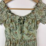 Lulus All Heart Floral Mini Dress XS Sage Green Milkmaid Cottagecore Coquette Photo 2