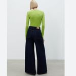 ZARA NWT  V NECK LONG SLEEVE BLOGGERS FAV BODYSUIT GREEN MEDIUM Photo 4