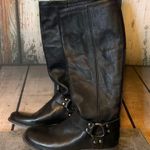 Frye 🚫SOLD🚫 Black Leather Motorcycle Boots with Zip Up Back Size 7 Photo 0