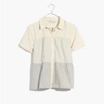 Madewell x The New Denim Project Stripe Mix Button Down Shirt Womens Small White Photo 1