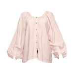 EMERSON FRY Frances Blouse, Shell Pink Linen, Medium Photo 2