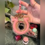Salvatore Ferragamo Authentic  RARE / HTF Antique Rose & Pink Fur Logo Bag Charm Photo 4