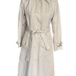 Donnybrook Beige Trench Coat Button Closure Belted Waist Vintage Classic 8 READ Photo 0