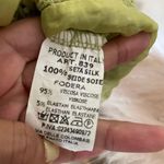 Pura Seta | 100% Silk Green Embroidered Tiered Mini Dress Photo 3