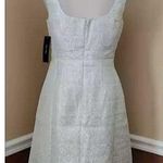 Ivory Silver Brocade Pleated Sleeveless ModCloth Cocktail Dress by Ivy + Blu Size 6 Photo 3