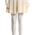 St. John 4 / S Santana Knit Short Skirt Skort Pleated Walking Basic Cream Womens Photo 0