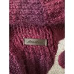 Eddie Bauer  Open Cadigan Size S Maroon Long Sleeve Open Front Knit Pockets Photo 4