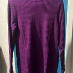 LOGO By Lori Goldstein Purple and lace soft delicate long sleeve by logo  Photo 0