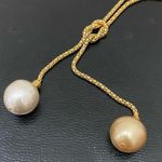 Sterling Silver MAJORICA 18K Gold-plated  Love Knot 14mm Pearl Lariat Necklace Photo 6