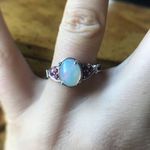 Natural Ethiopian Welo Opal Ruby Sterling Silver Ring Size 9 Photo 0