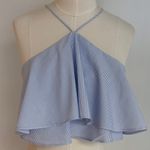 ZARA Stripes Ruffled Crop Top NWT Photo 1