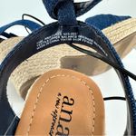 a.n.a  Womens Dukes Heeled Sandals Denim size 7.5 NWT Platform Raffia Ankle Strap Photo 9