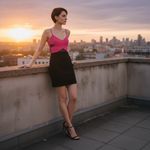 Lucy Paris  Fuchsia Black Color Block Cut Out Mini Dress Size Medium Photo 9