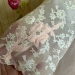 VINTAGE Avian Pink Sheer Nylon and Lace Night Gown Size M Photo 3