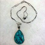 Genuine Whitney Kelly Turquoise Sterling Silver Necklace Green Photo 1