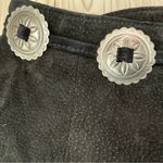 Vintage frontier collection suede black cowgirl fringe skirt embellished size 11 Photo 5