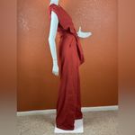 FKSP Rosé" Rust Wrap Linen Jumpsuit with side pockets Size Small. A18 Brown Photo 9