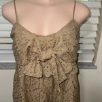 Blue Rain Chic Beige Eyelet Romper bow tie front woman XL stretch back adj strap Photo 2