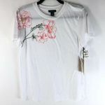 Halogen  Womens T Shirt Top Mama Floral Crew Neck Short Sleeve White XS Photo 0