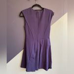 Halston Heritage V-Neck Fit Flare Ponte Knit Mini Dress, Sz 2 Navy EUC Photo 1