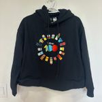 Disney  100 Womens XL Unified Characters Pullover Hoodie Cotton Sweatshirt Black Photo 0