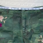 Free People Green Camouflage Scout Shorts with Embroidered Flowers Photo 7