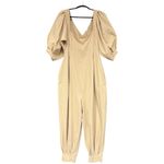 Free People Intimately Lotta Love Romper Beige Boho Puff Sleeve Jumpsuit Medium Photo 4