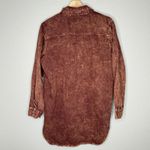 Thrill Jeans Denim Button Shirt Womens L Brown Acid Wash Distressed Western Boho Size L Photo 1
