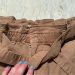 Loft Cuffed Paperbag High Waisted Twill Shorts Tan XL Photo 4