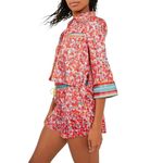 Free People Size L Pillow Talk Satin Pajama Set Red Poppy Floral Print Silky New Photo 7