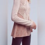 Moth Anthropologie Anita Swing Top Women S Tan Cozy Cable Knit Artisan Lagenlook Pink Photo 2