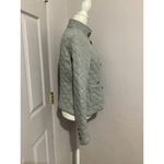 CAbi  100% Cotton Gray Quilted Double Breasted Short Blazer Jacket M Photo 2