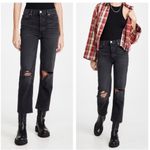 RE/DONE Originals 70s Stove Pipe Straight Jeans Faded Coal With Rips Distressed Photo 5